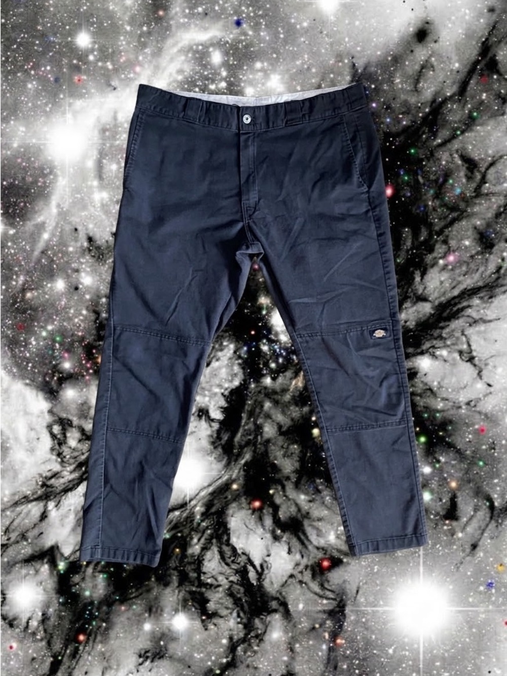 Dickies Mens Skinny Straight Double Knee Work Pants Black 38W x 32L